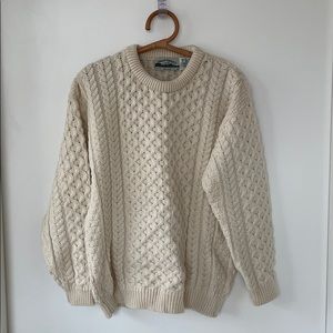 Aran Crafts Cable-knit Sweater, Size Medium
